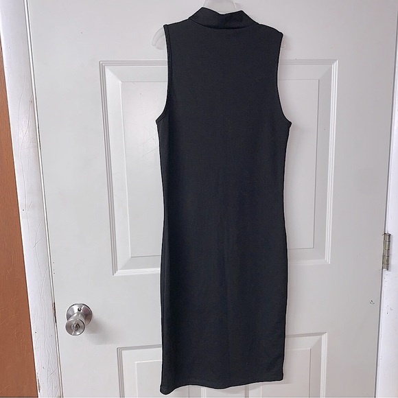 Zara Trafaluc EUC Black Sleeveless Mock Neck Bodycon Dress size M - Picture 2 of 7